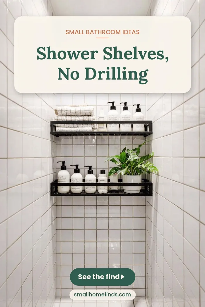 Shower Shelves, No Drilling