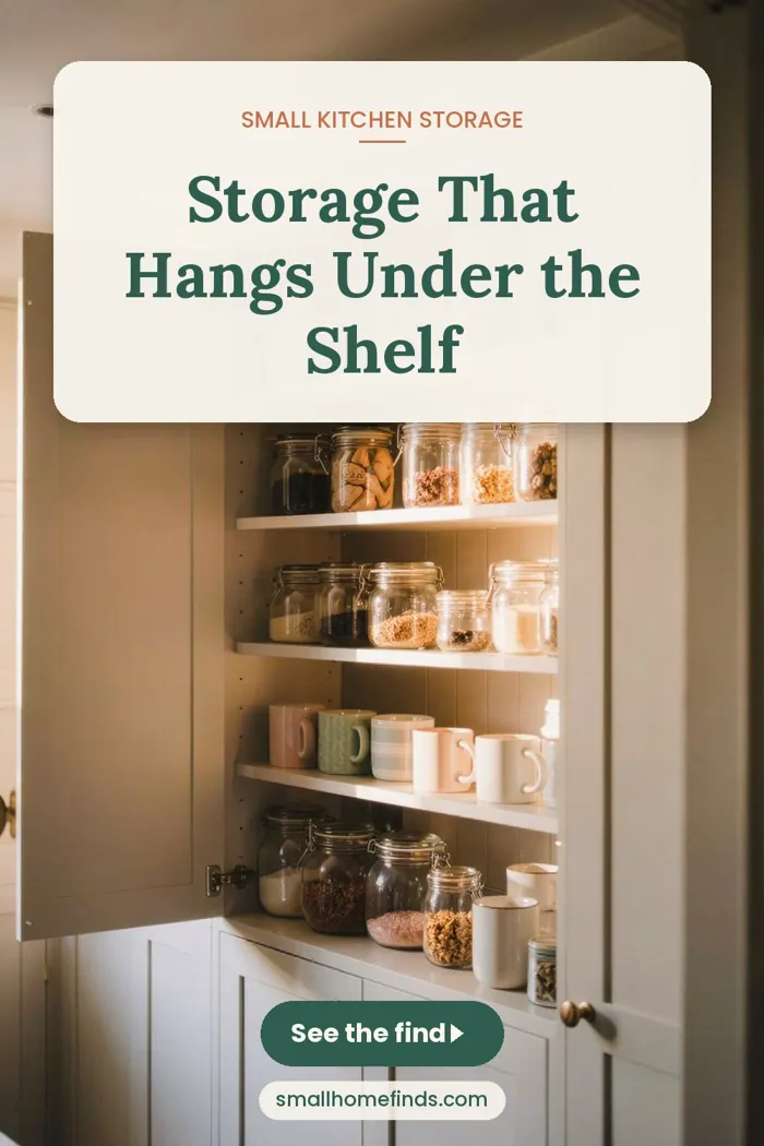 Storage That Hangs Under the Shelf